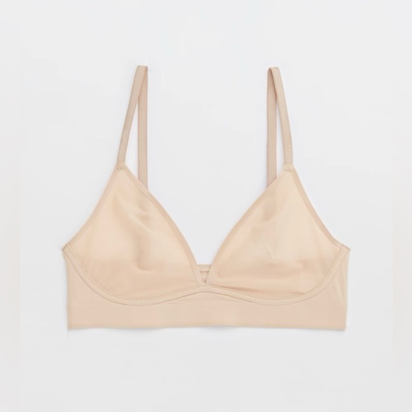 Aerie SMOOTHEZ Mesh Bralette Tan Color Size M Lightweight Sheer Stretchy - Picture 4 of 7